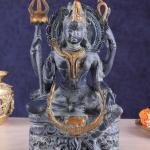 Brass Ardhanarishwara Statue | 9.5" x 6" x 3" | 4.5 kg | Vintage Patina | Lord Shiva Parvati Divine Union | Sacred Hindu Art | Jaipurio